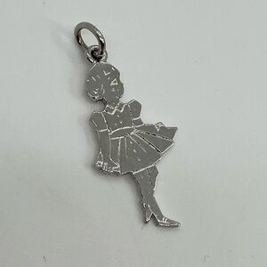 Vtg 925 Sterling Silver Little Girl Silhouette Charm / Pendant